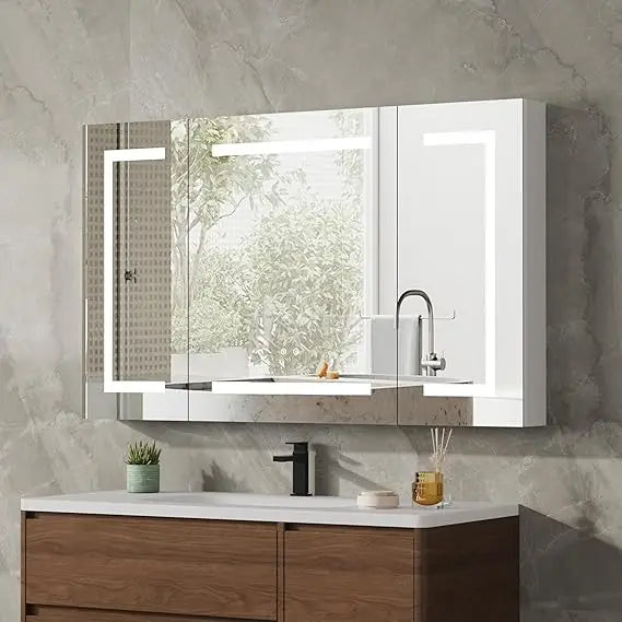 LuxeMerge LED Mirror Medicine Cabinet For Bathroom