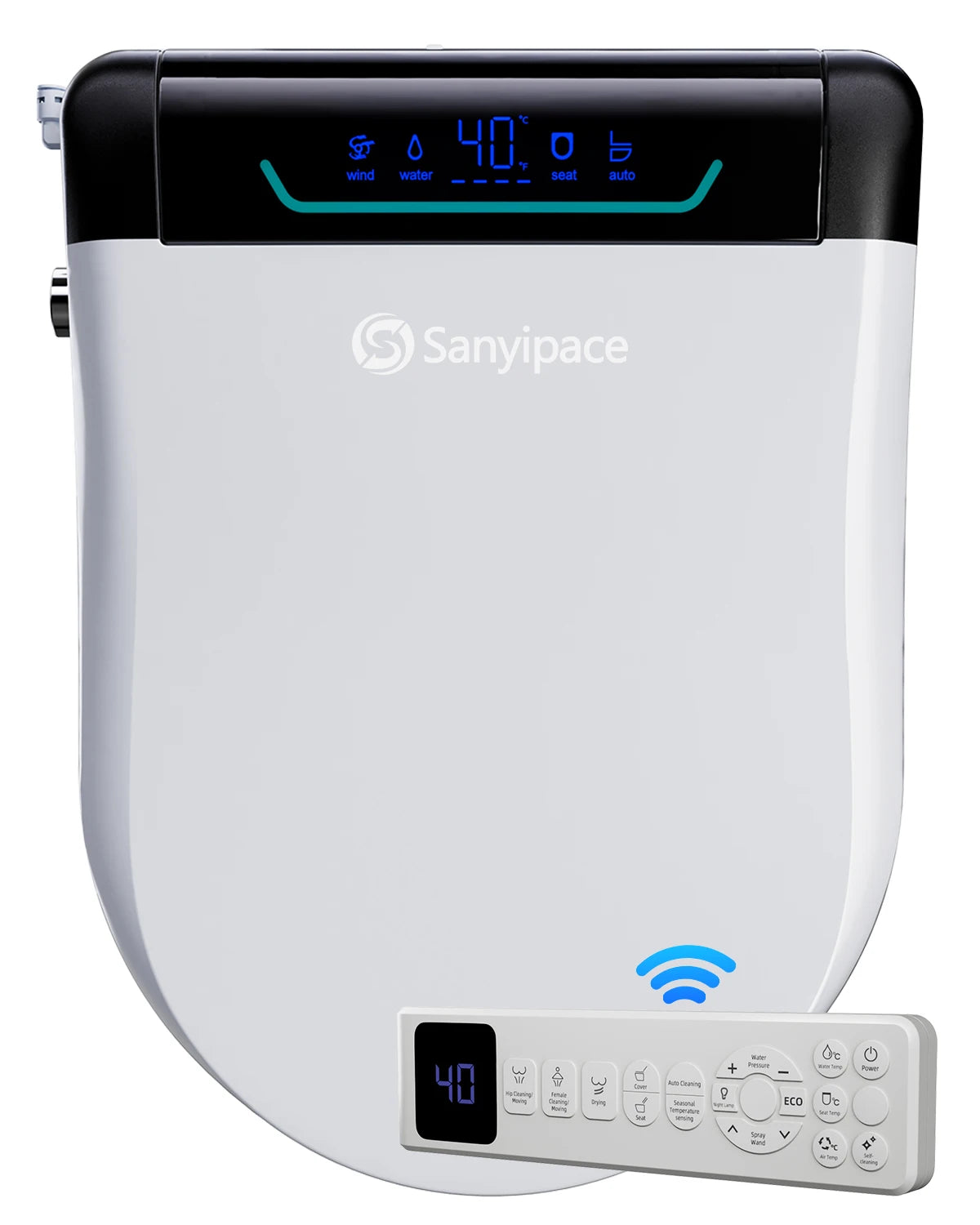 Sanyipace Elongated Smart Toilet Seat With Air Dryer And Remote