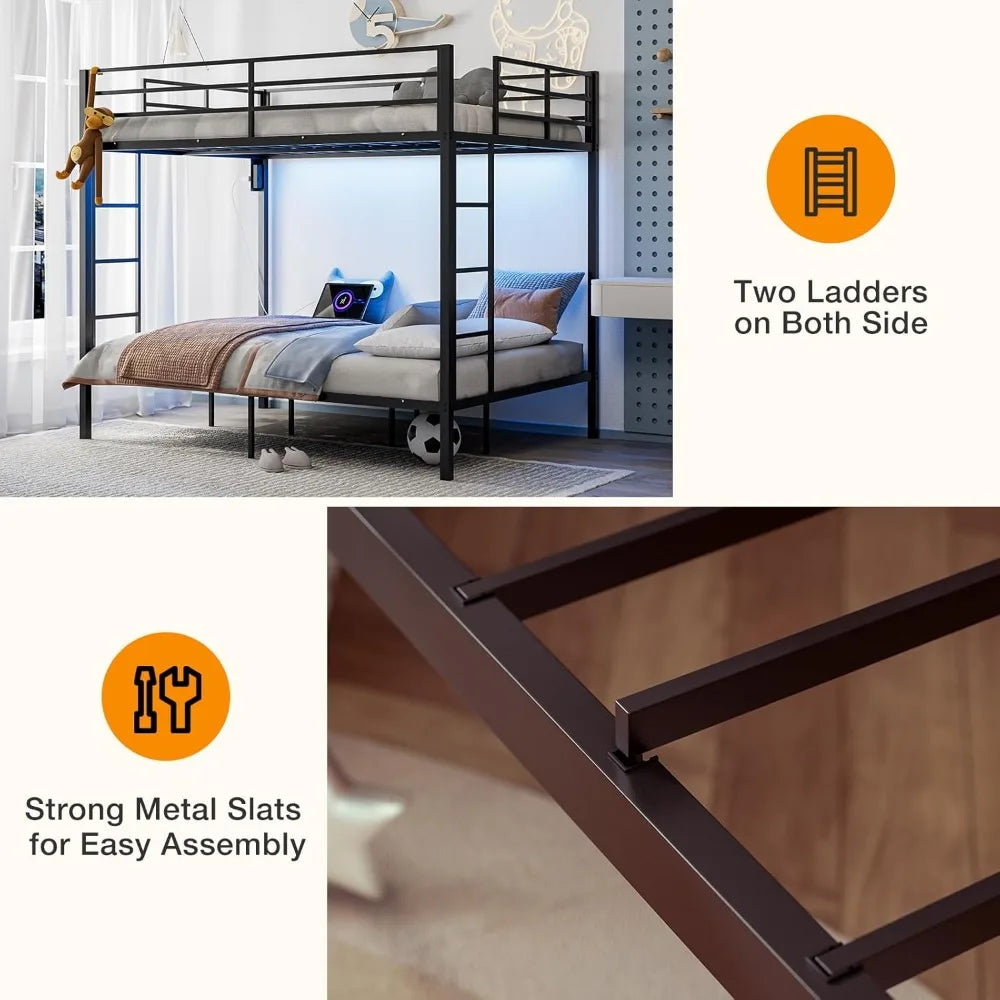 XIAOLANG Bunk Bed With LED Lights And Charging Station