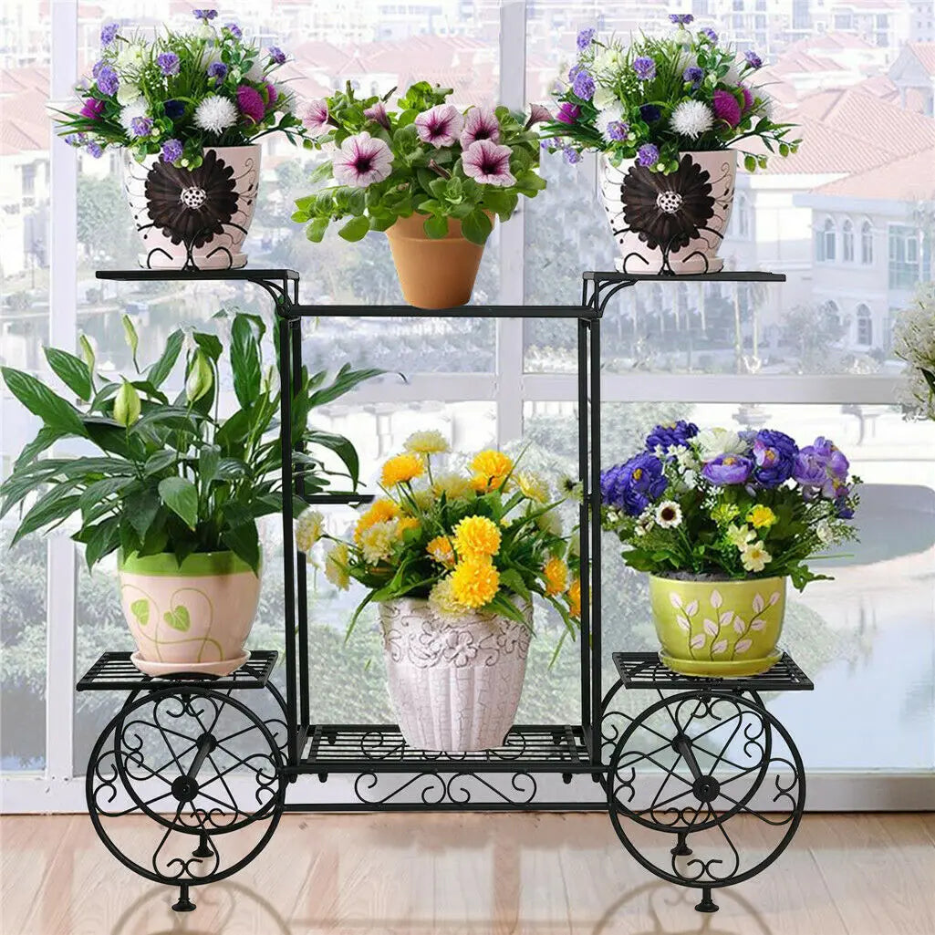 BINGOPAW 6 Tier Metal Plant Stand Indoor Outdoor Wrought Iron Display