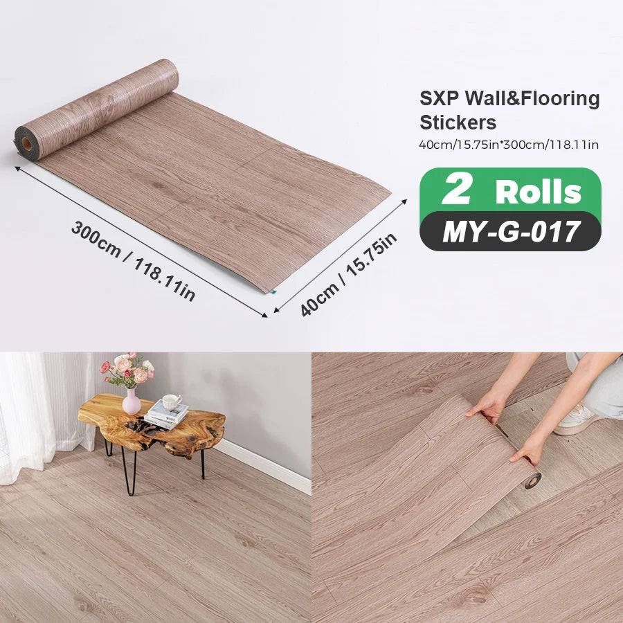 Self-Adhesive Wall And Floor Sticker Wood Grain Marble Design