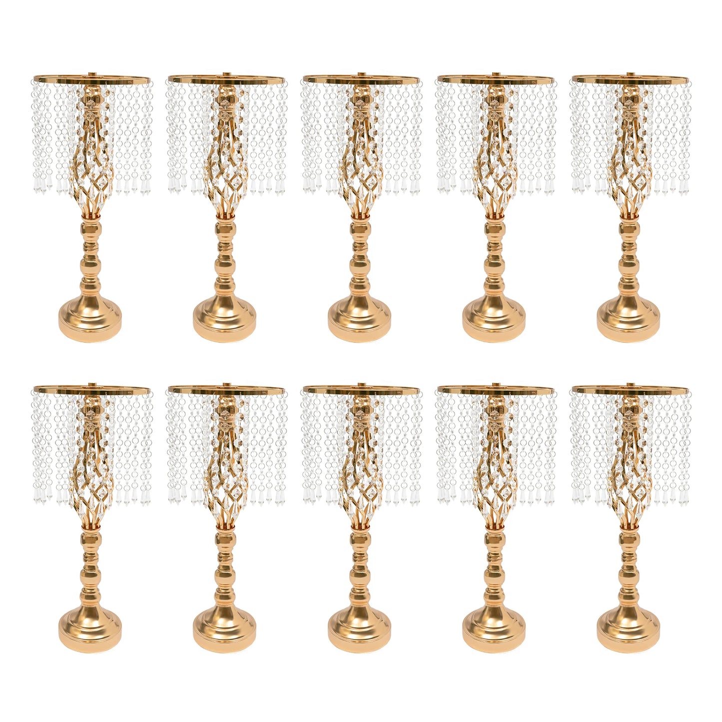 Crystal Flower Stand Wedding Centerpiece Holder Iron Vase