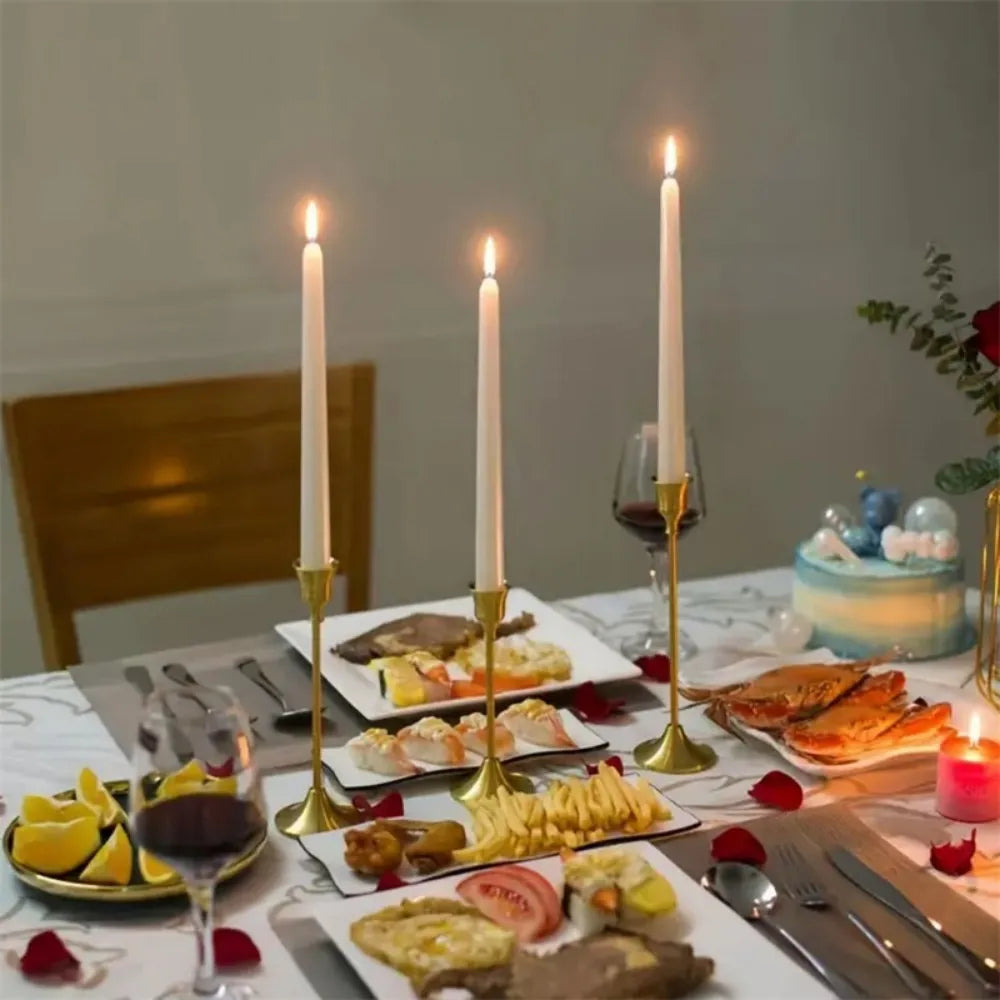 Romantic Metal Taper Candle Holders Set For Home Decor