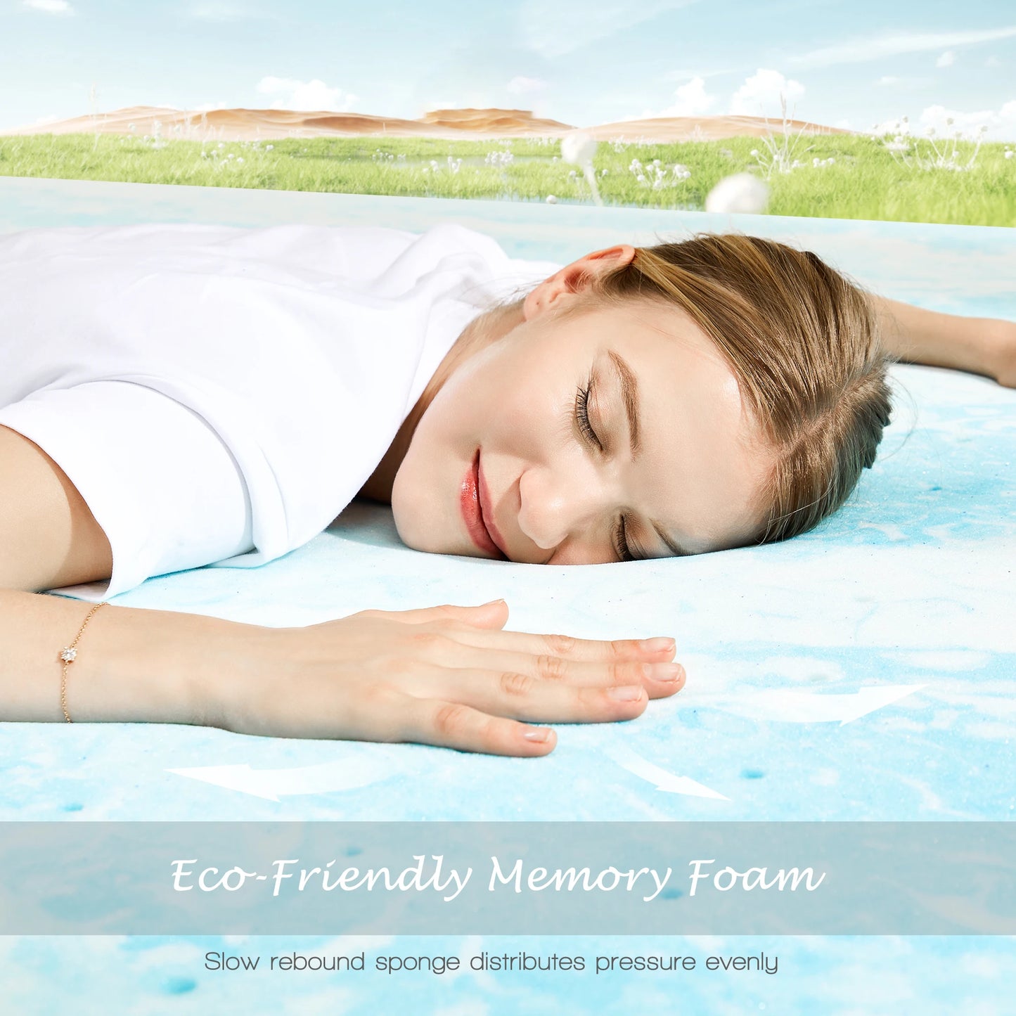 JHK Gel Memory Foam Mattress Topper Cooling And Breathable