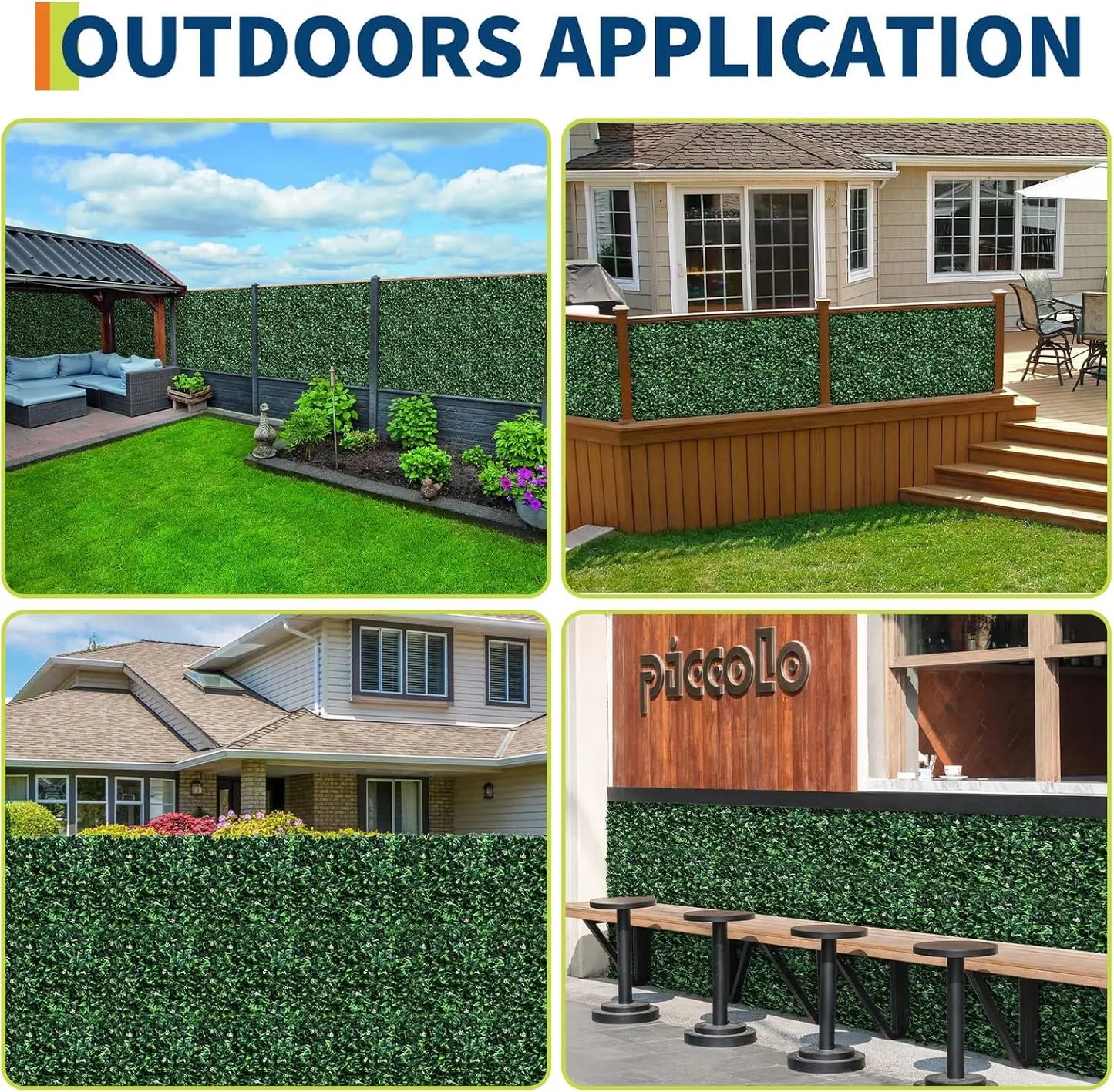 HiMISS Artificial Grass Wall Panels Hedge Fence Screen Outdoor
