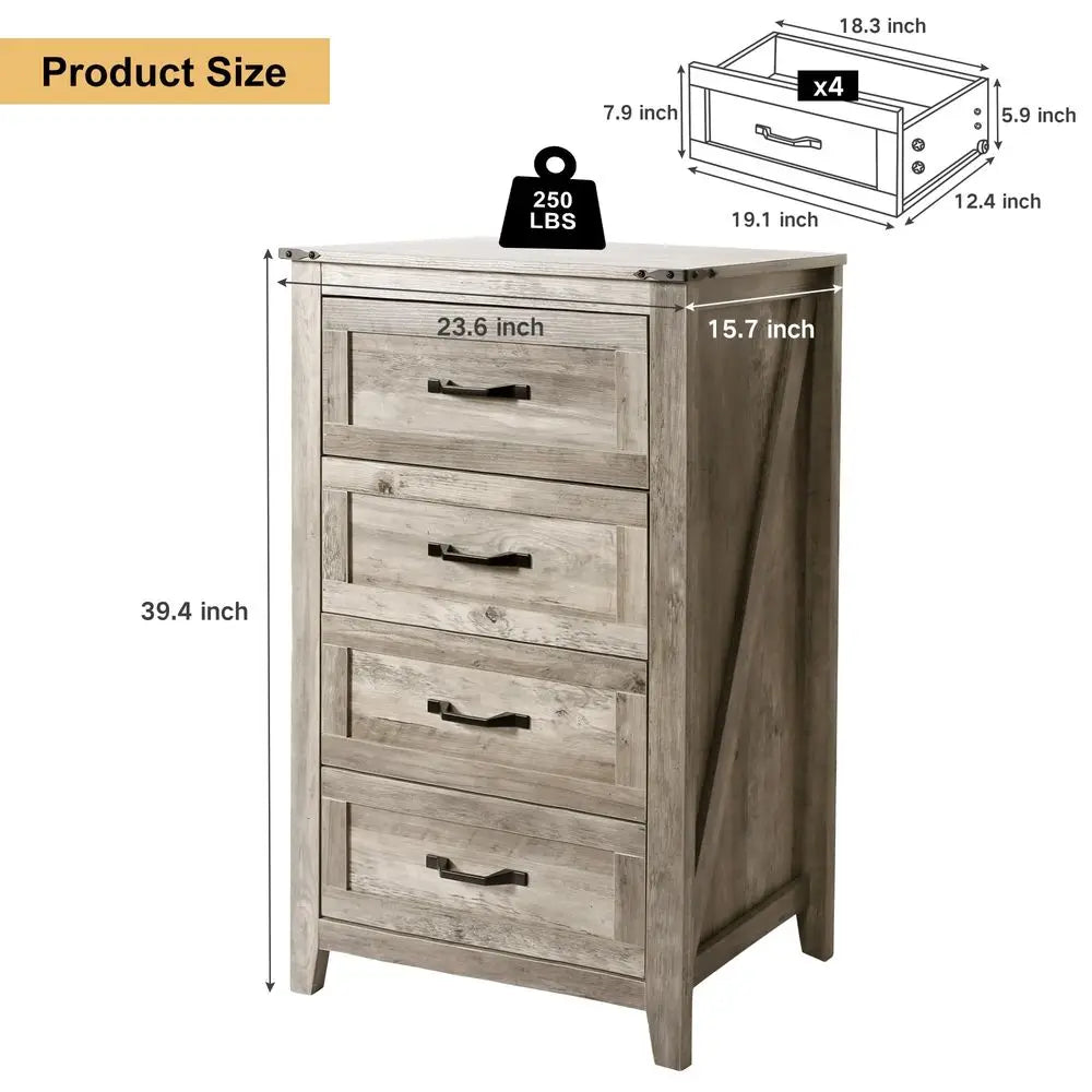Farmhouse Dresser Set Includes 6 Drawer Dresser 4 Drawer Chest And 2 Nightstands