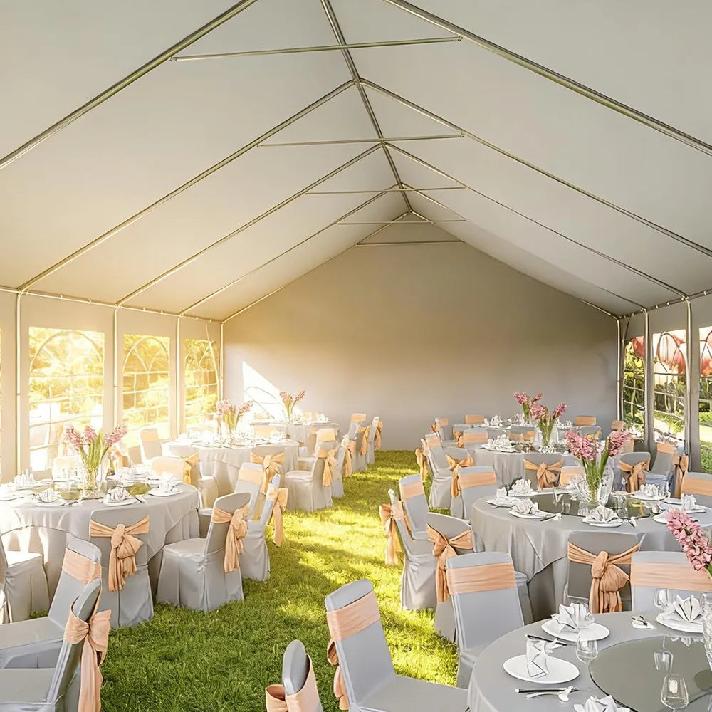 Waterproof Party Tent With Removable Sidewalls Roll-Up Door