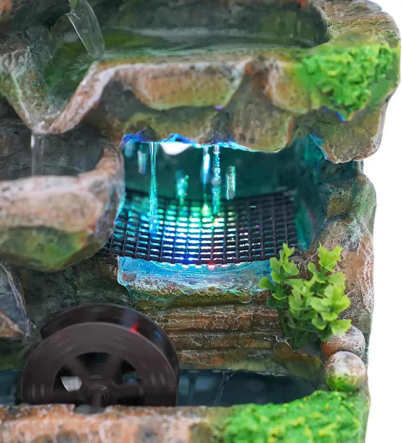 Indoor Tabletop Waterfall Fountain With Pump And LED Light