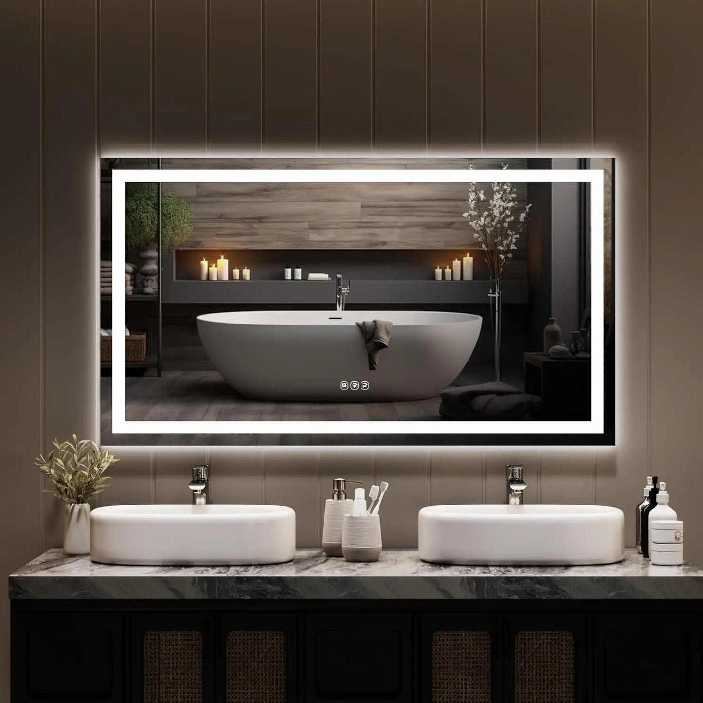 TWISTER.CK LED Vanity Mirror Memory Front Backlit Wall Mount