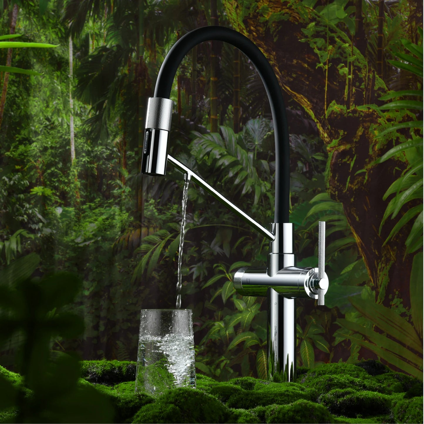 Aitana Pull Out Kitchen Faucet Three Function Hot Cold Water