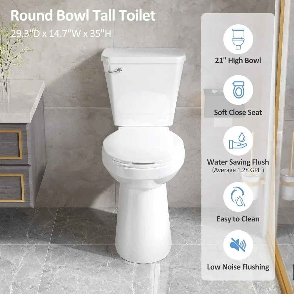 Elongated Toilet With Comfort Seat Single Flush 1.28 GPF