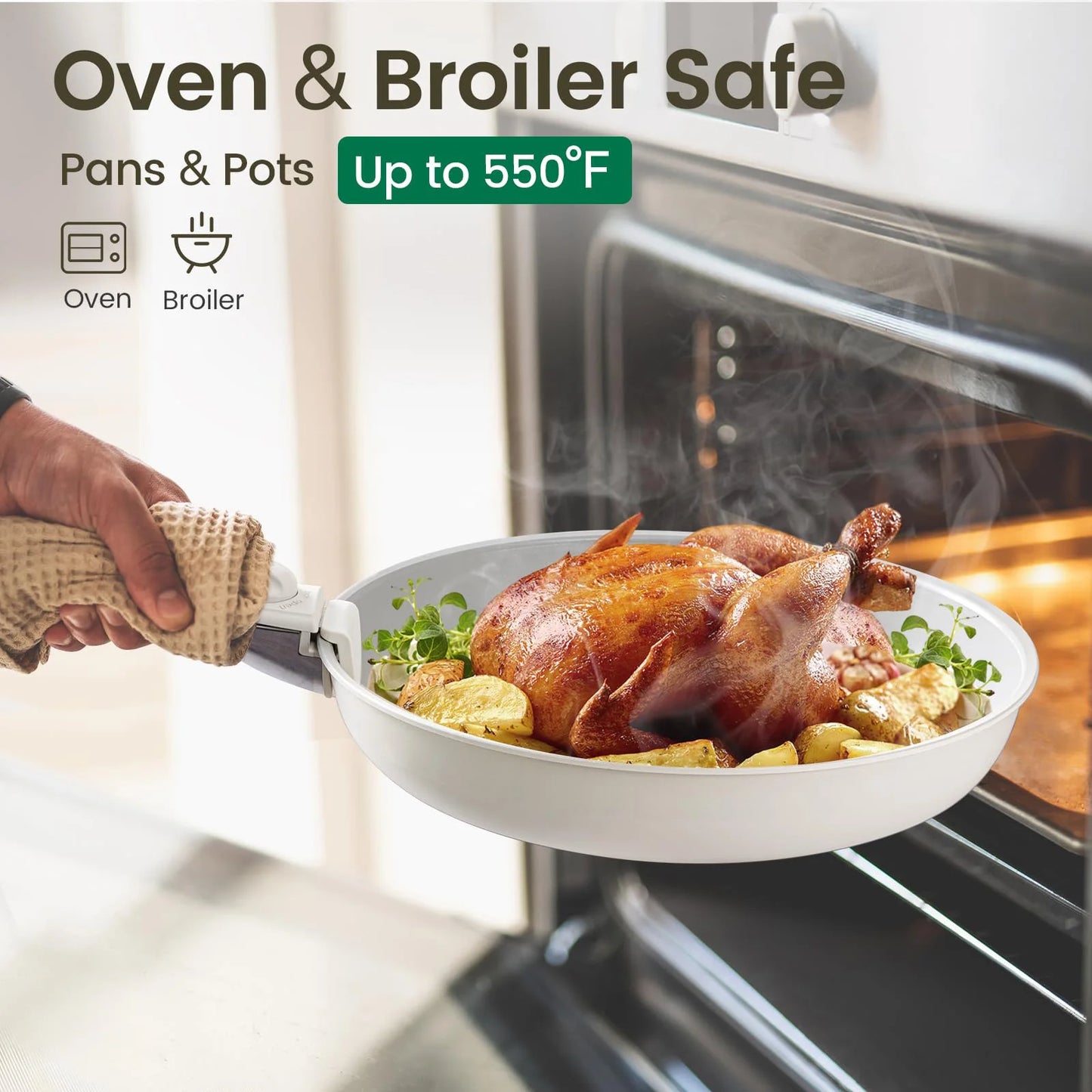 Nonstick Pots And Pans Set With Detachable Handles Induction RV Oven Safe