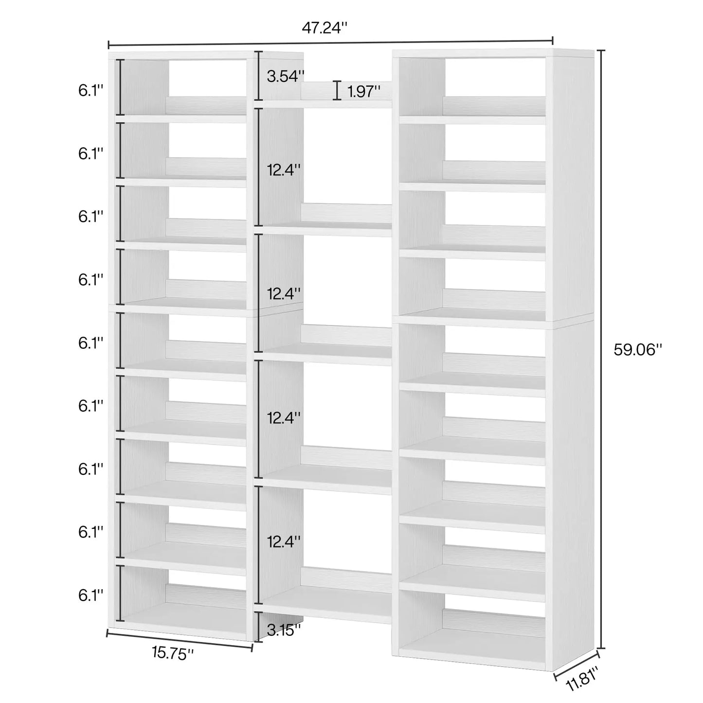 Tribesigns 14-Tier Freestanding Shoe Rack Storage Cabinet