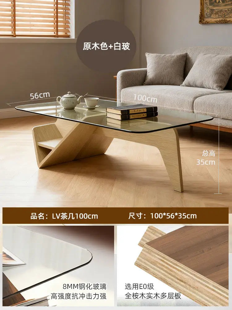 DUTRIEUX Modern Minimalist Wood Coffee Table For Living Room