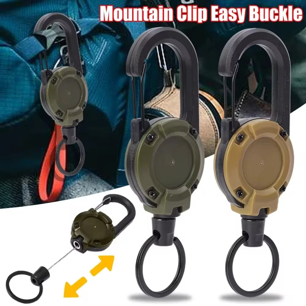 Retractable Heavy Duty Pull Reel Carabiner With Steel Wire Rope