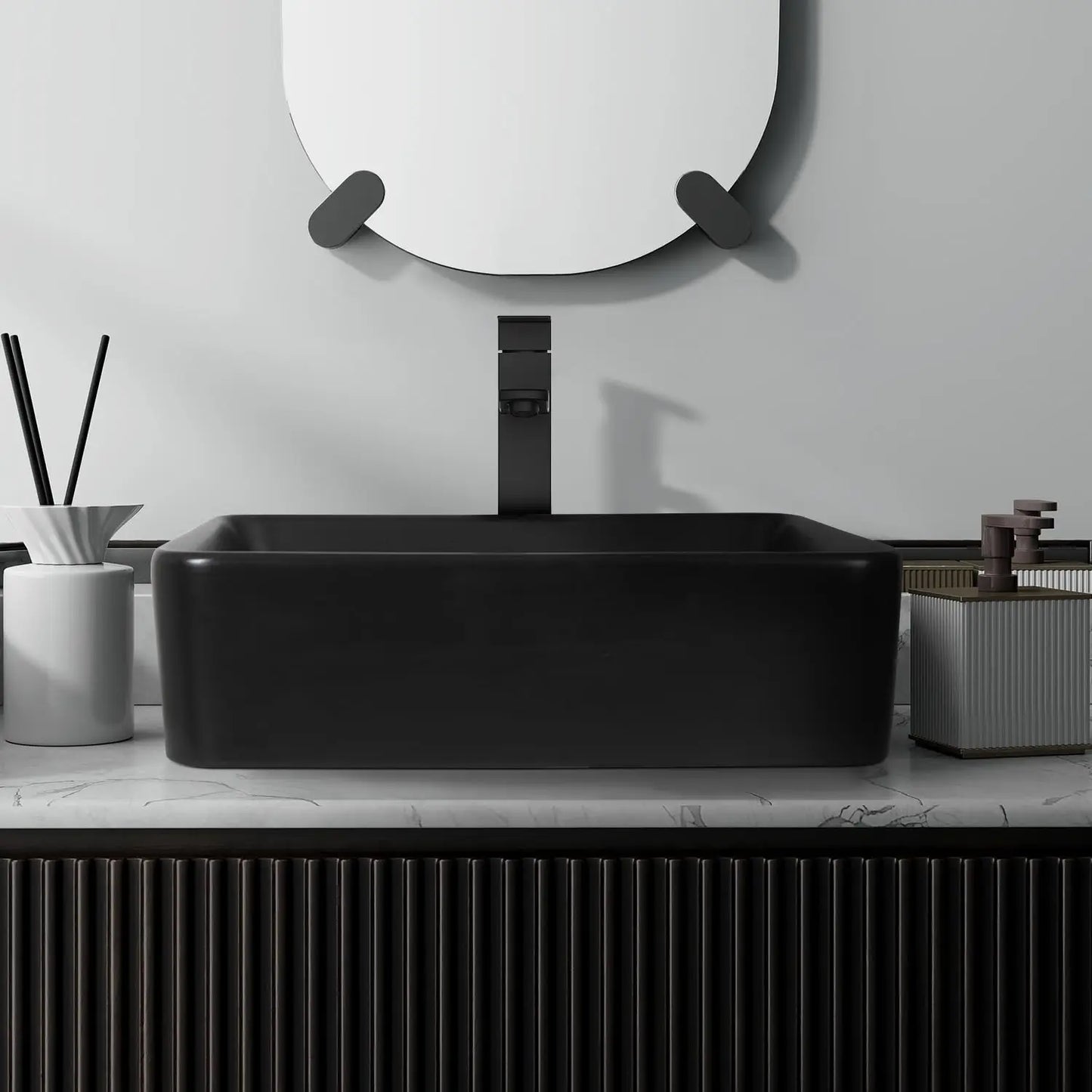 Rustic Bathroom Vanity With Pedestal Cabinet And Vessel Sink