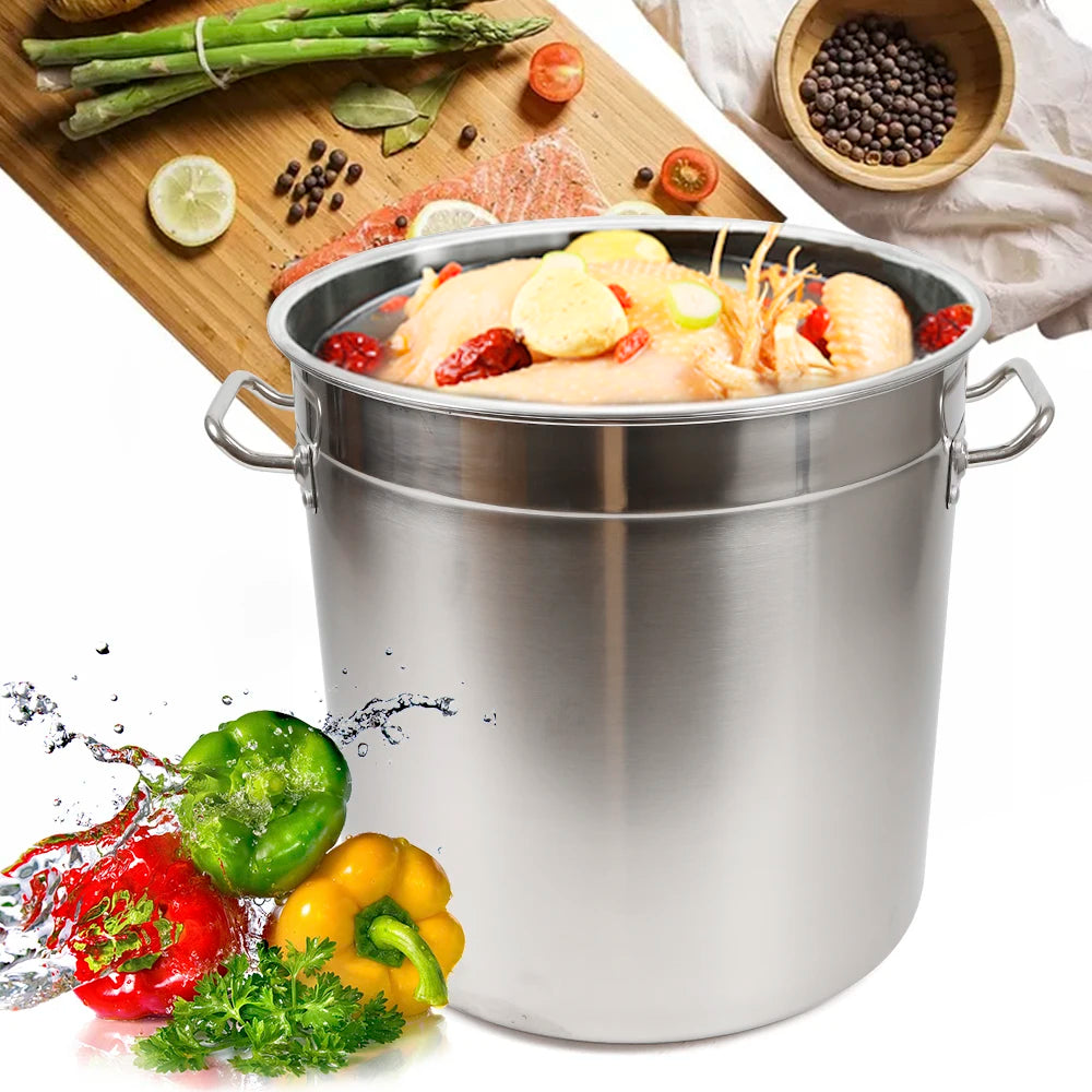 Multipurpose Thickened Stainless Steel Soup And Stock Pot With Lid