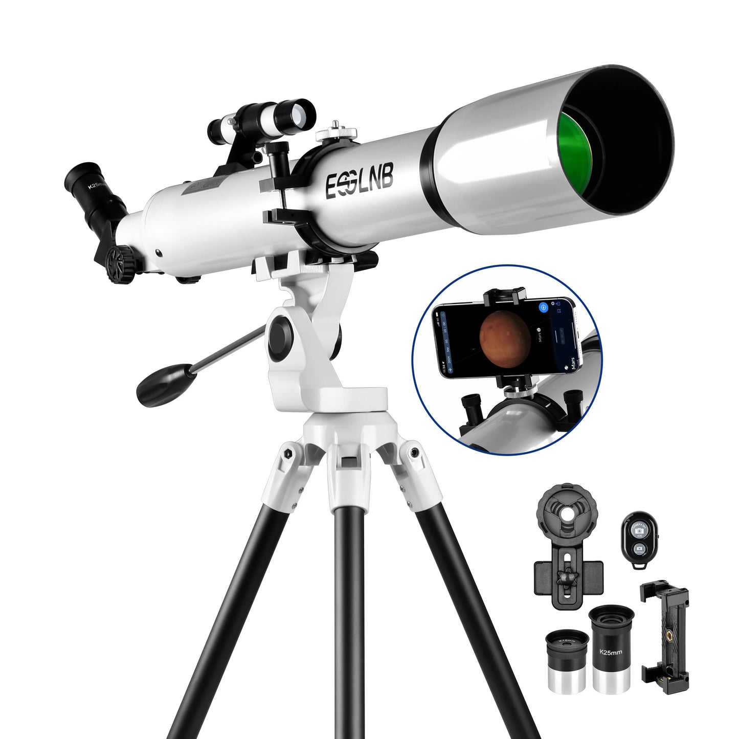Monocular Telescope With Phone Adapter And Wireless Remote For Beginners