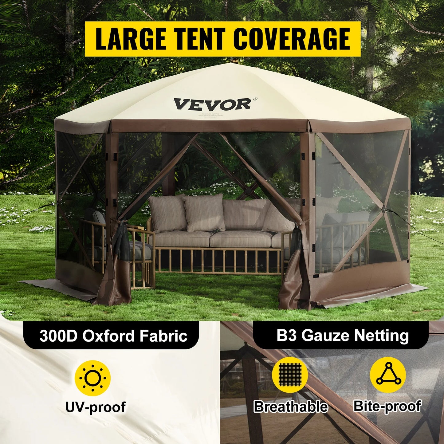 SucceBuy Pop Up Camping Gazebo Shelter Canopy Easy Setup Portable
