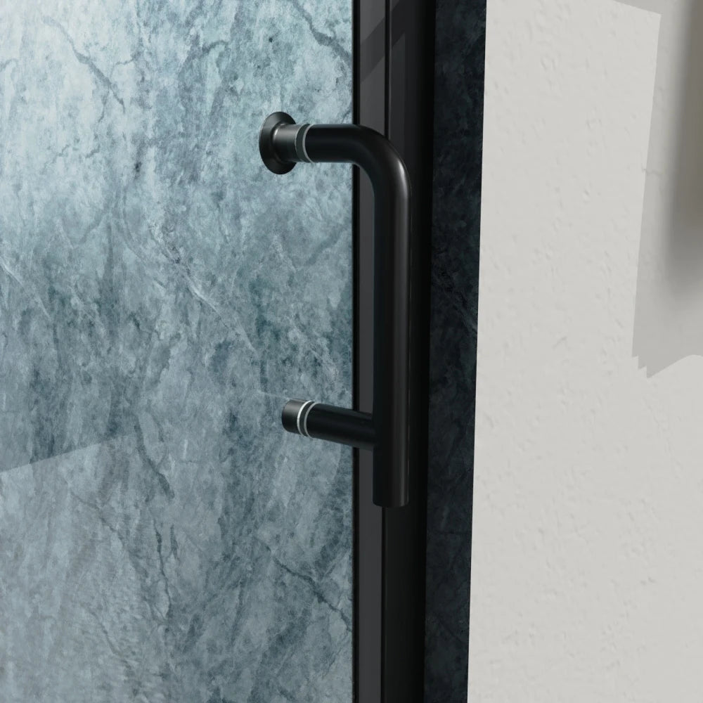 Bi-Fold Semi-Frameless Shower Door Matte Finish With Clear Glass