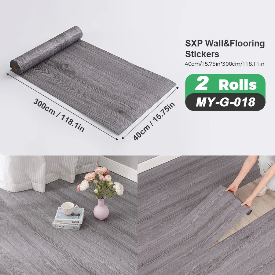 Self-Adhesive Wall And Floor Sticker Wood Grain Marble Design