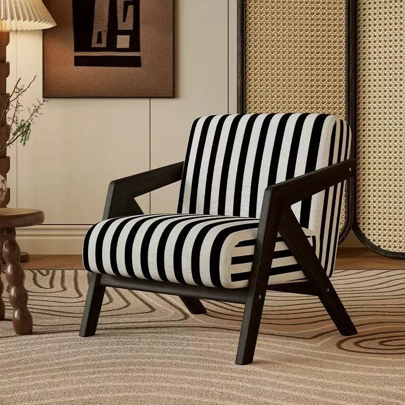 Wooden Frame Fabric Armchair Single Seat Lounge Chair