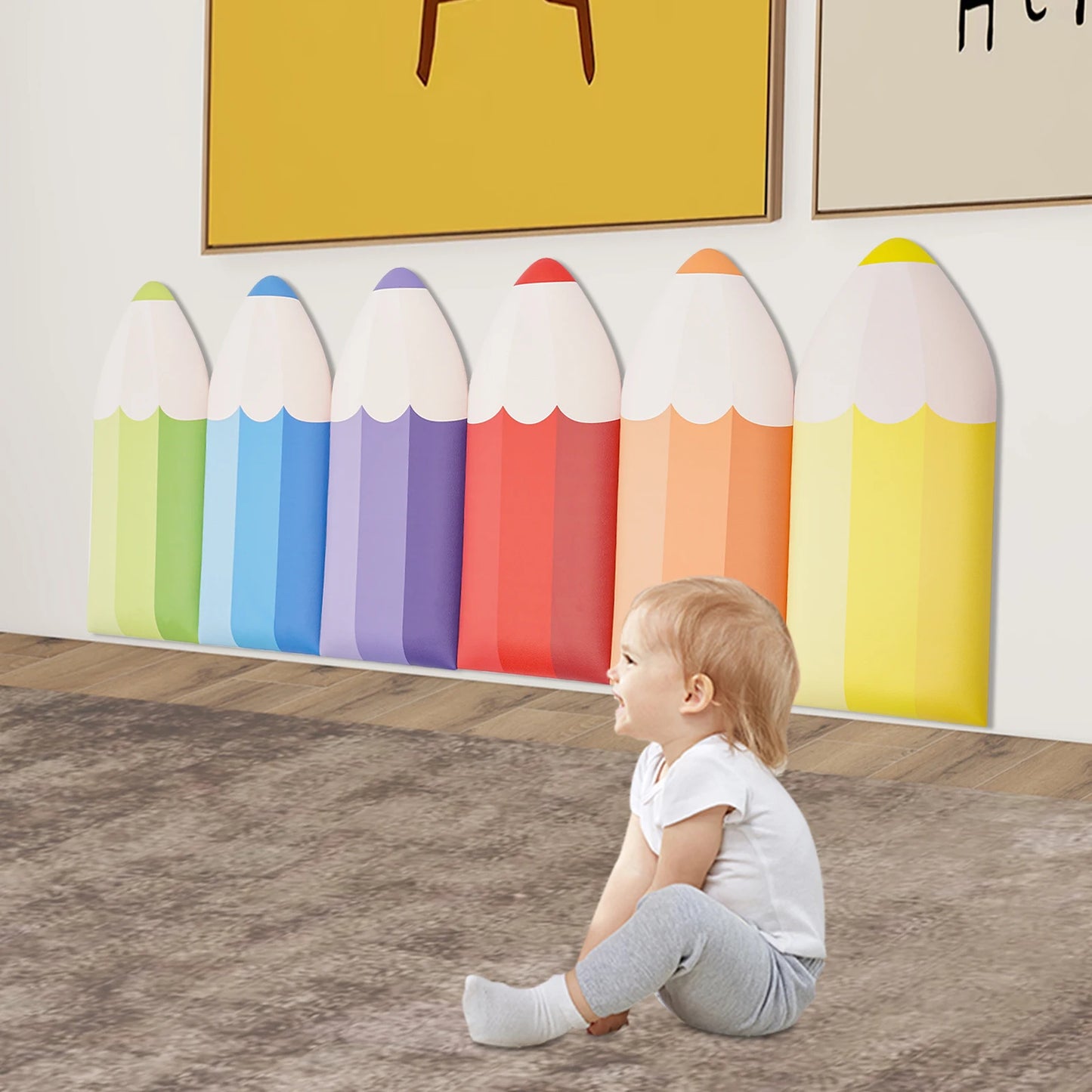 Pencil Wall Stickers Anti Collision Padding For Kids Self Adhesive