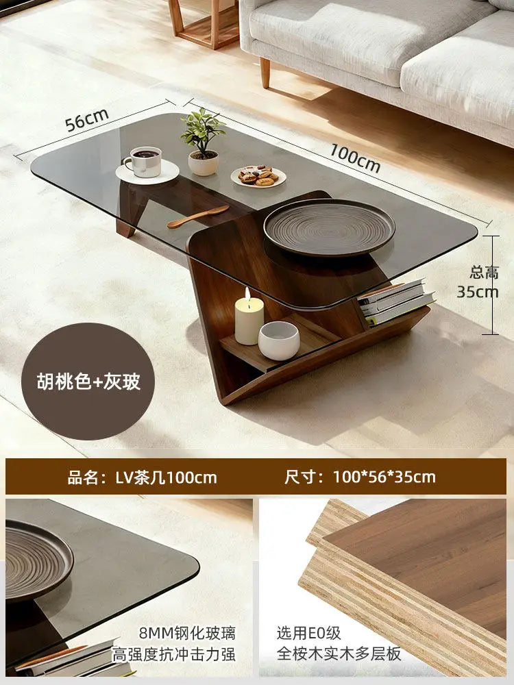 DUTRIEUX Modern Minimalist Wood Coffee Table For Living Room
