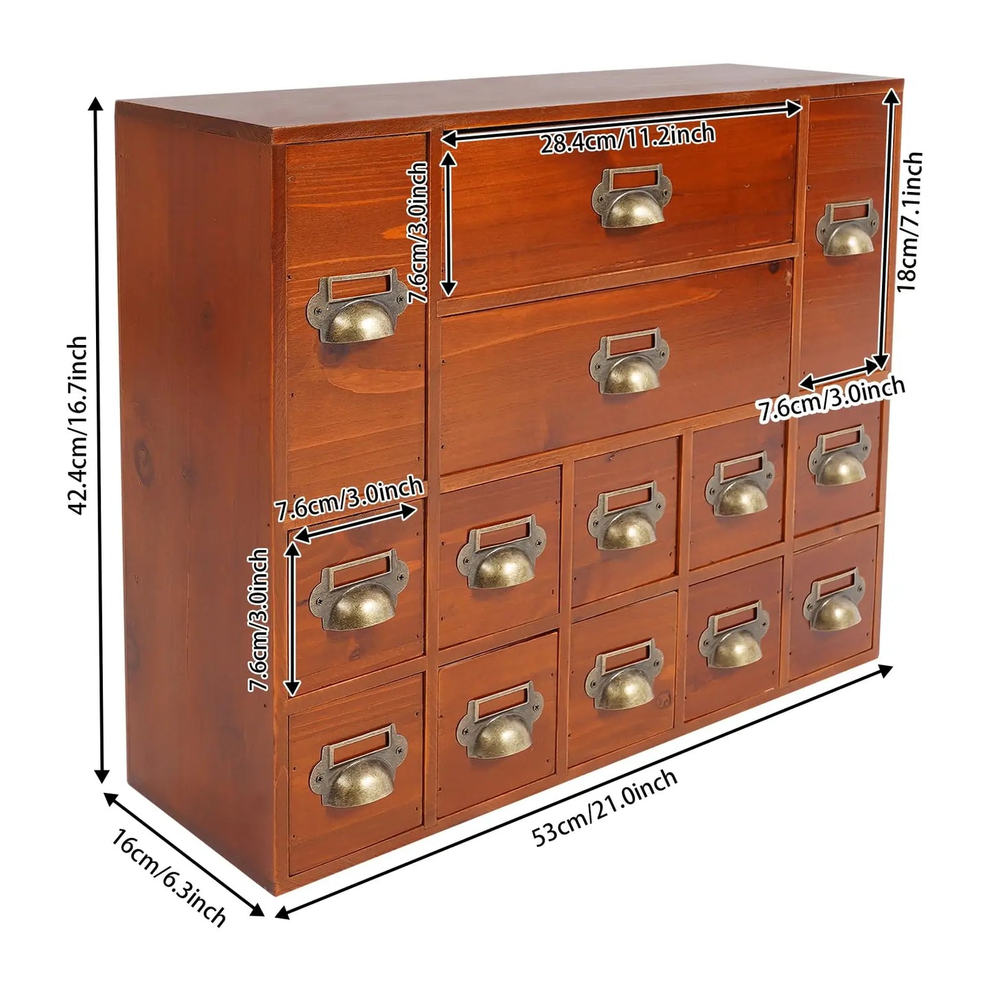 Bymaocar Apothecary Card Catalog Cabinet With 14 Drawers For Desktop
