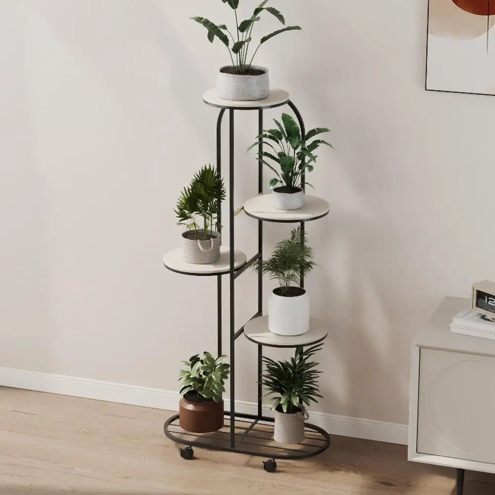 HiMISS Metal Plant Stand Five Tier Indoor Outdoor Display Shelf