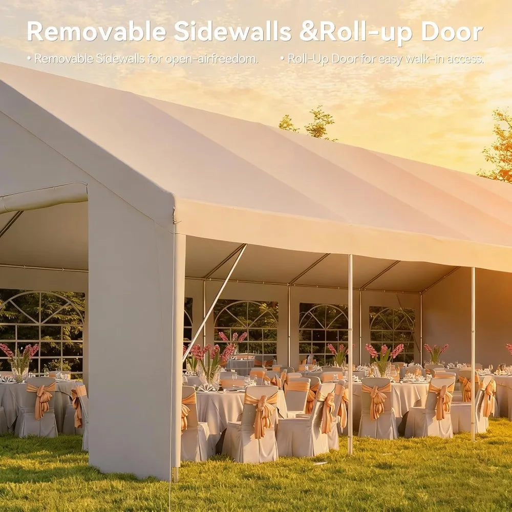 Waterproof Party Tent With Removable Sidewalls Roll-Up Door