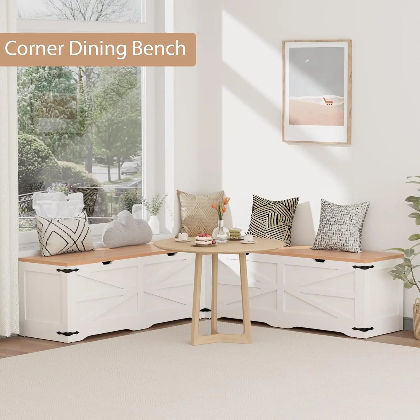 L Shape Kitchen Breakfast Nook Bench With Hidden Storage Farmhouse
