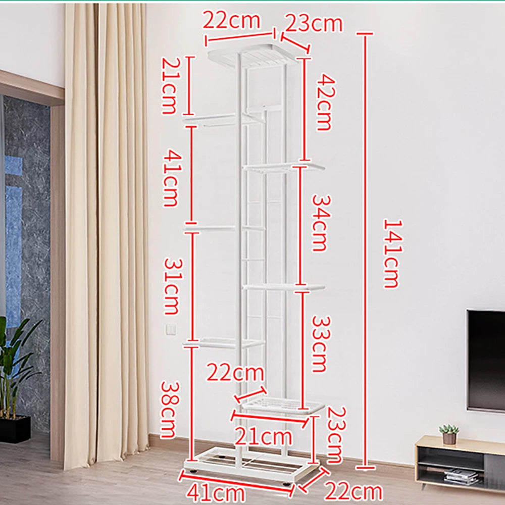 HiMISS 8 Tier Metal Plant Stand Indoor Outdoor Shelf