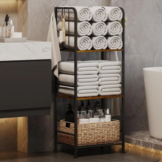 Three Tier Retractable Wall Mounted Metal Towel Rack Stand