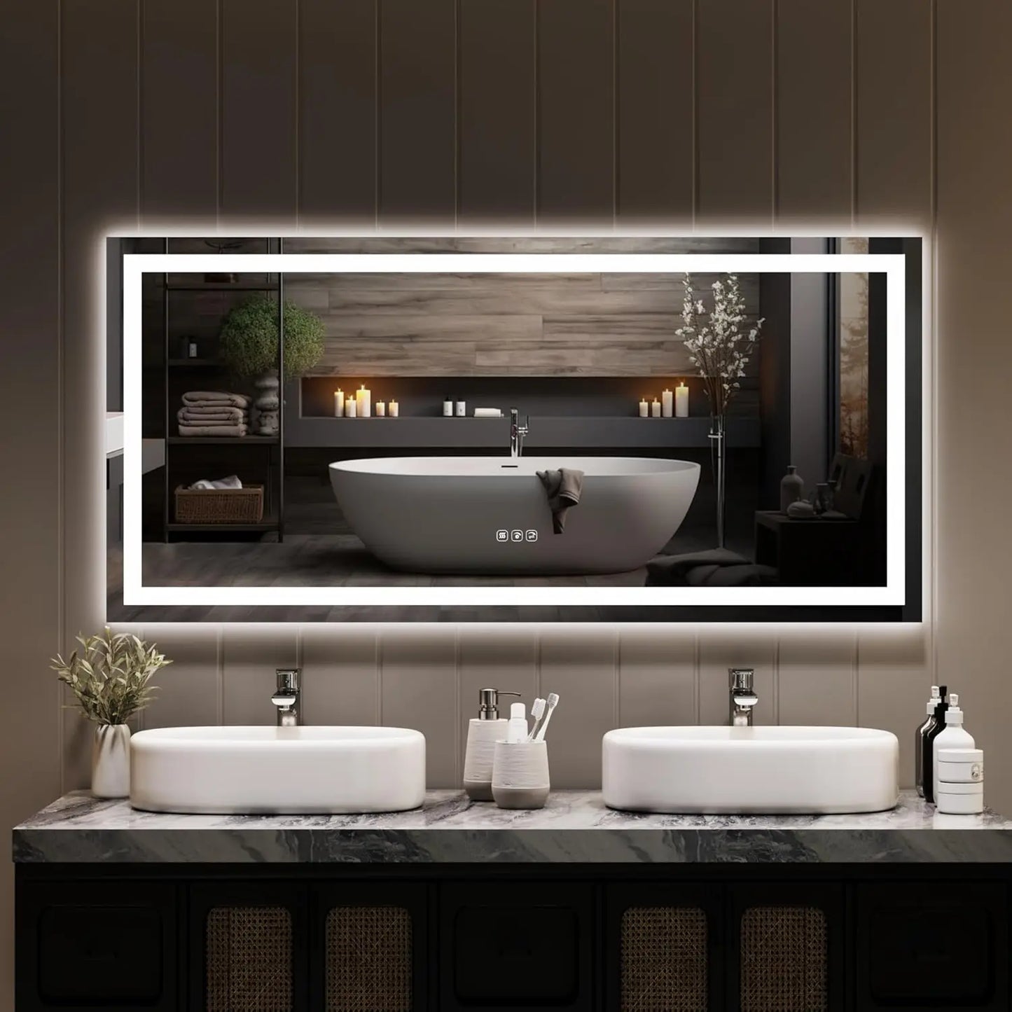 TWISTER.CK LED Vanity Mirror Memory Front Backlit Wall Mount