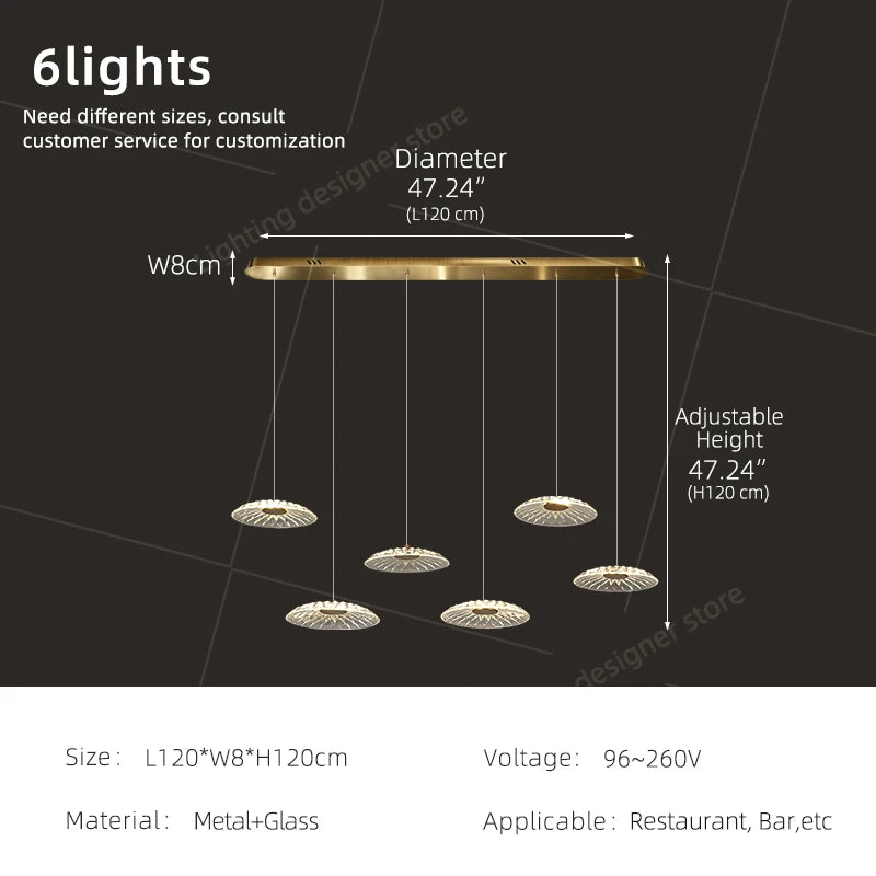 Yingxuan Modern Glass Pendant Light For Dining Room
