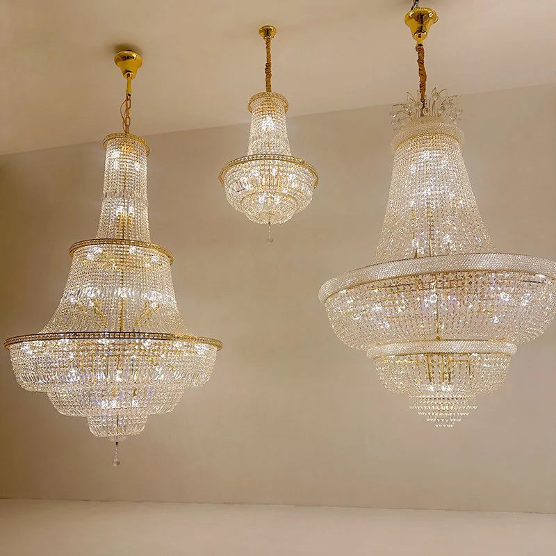Luxury Crystal Chandeliers Led Living Dining Room Pendant Lights
