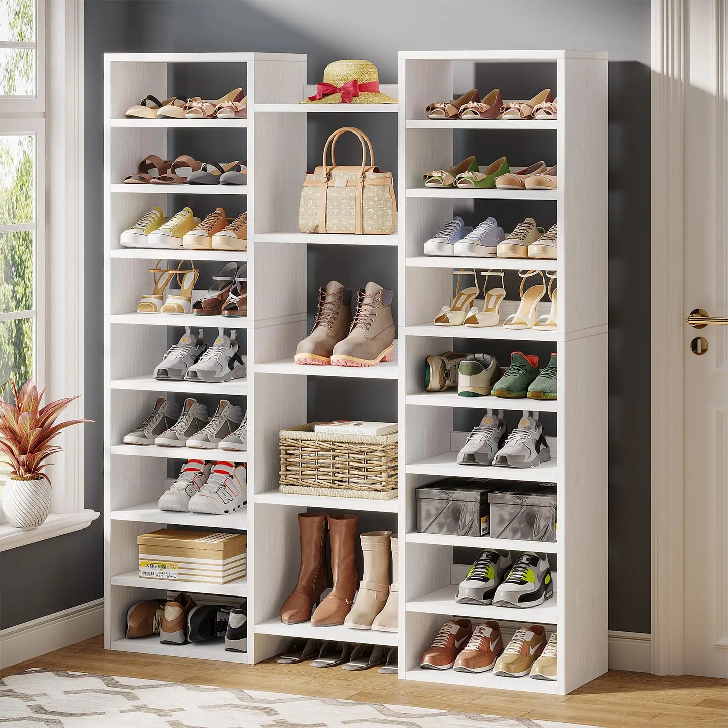 Tribesigns 14-Tier Freestanding Shoe Rack Storage Cabinet