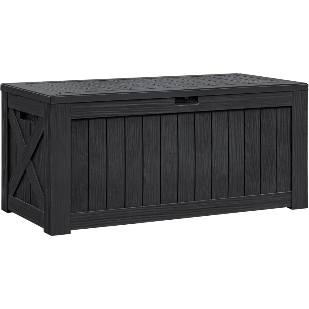 Resin Deck Box Outdoor Storage Box Imitation Wood Resin