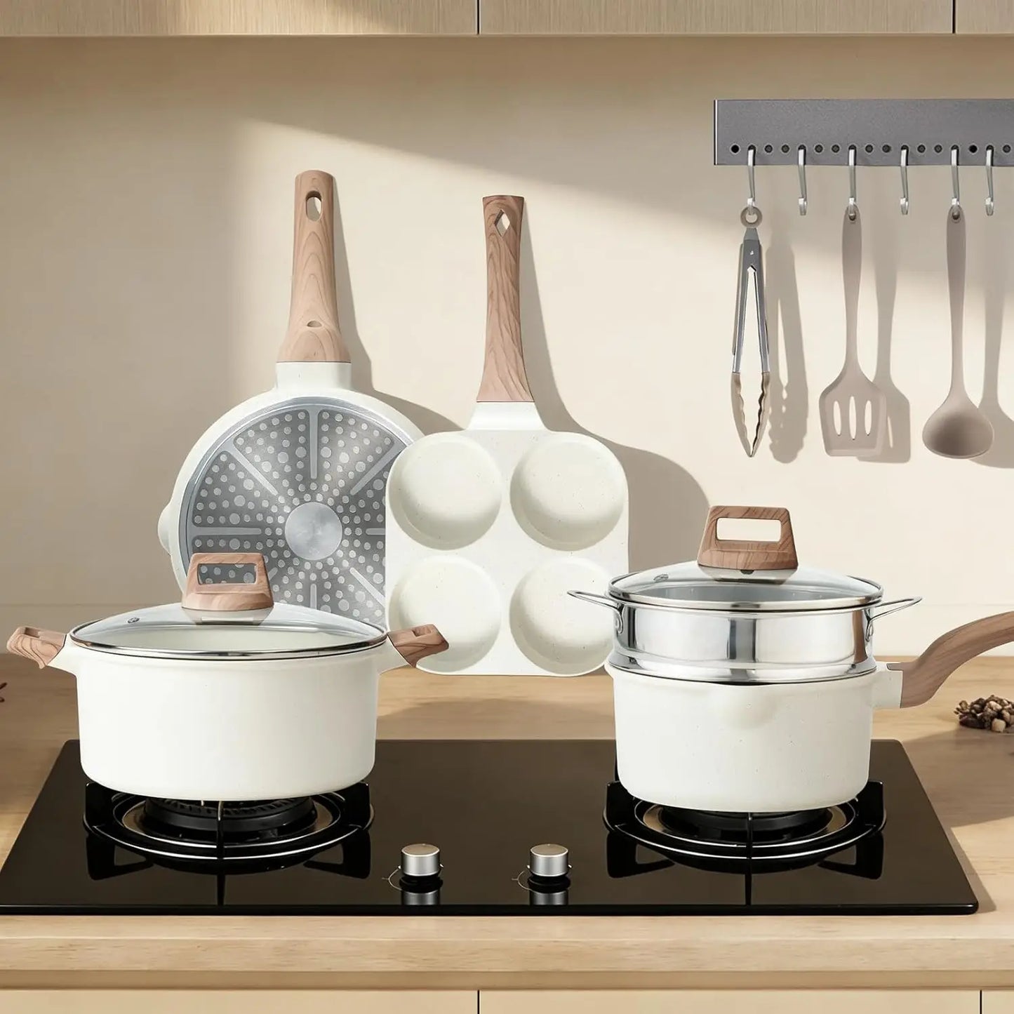 Pots And Pans Set Nonstick Induction Cookware With Removable Handle