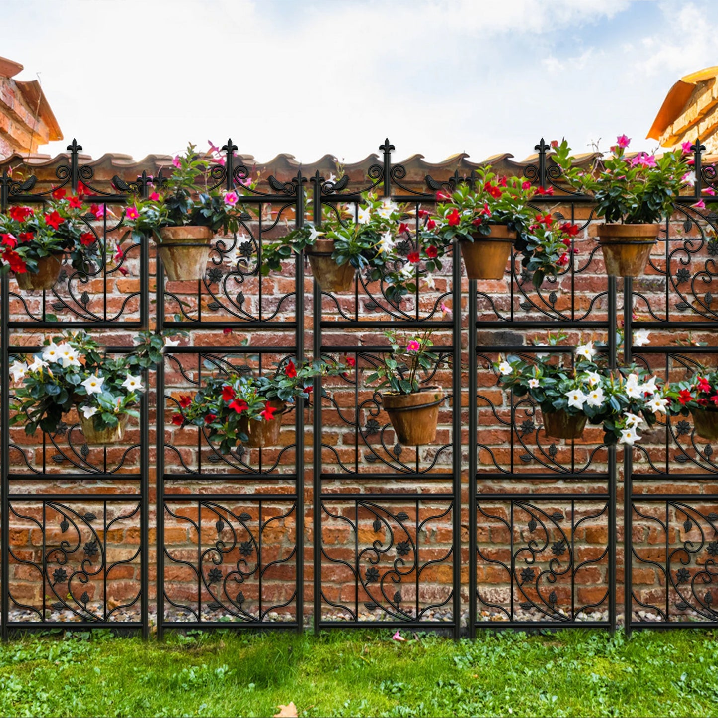 Garden Trellis Outdoor Metal Fence Lattice Panel for Climbing Plants