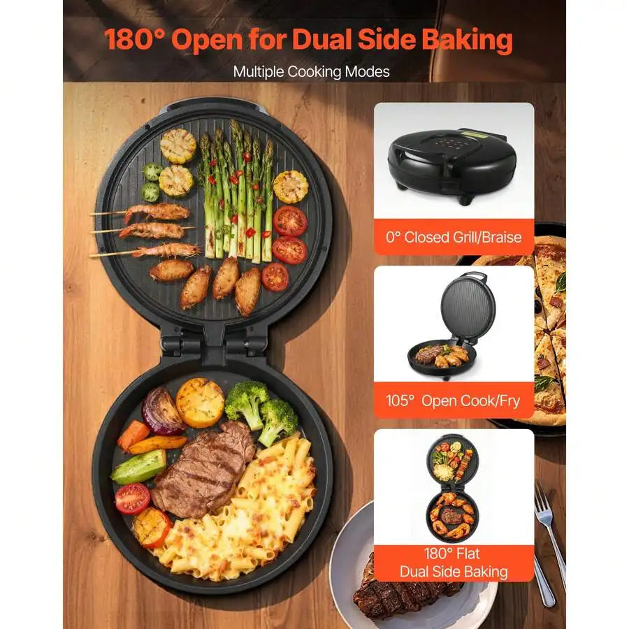 XMSJ 1200W Electric Pizza Oven With Nonstick Coating Dual Bake