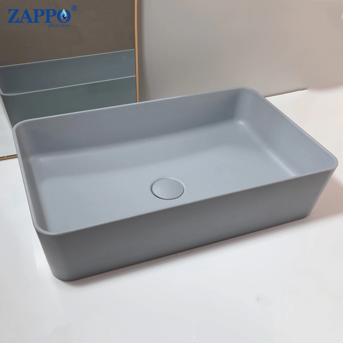 Mekkhala Rectangular Stone Resin Vessel Bathroom Sink