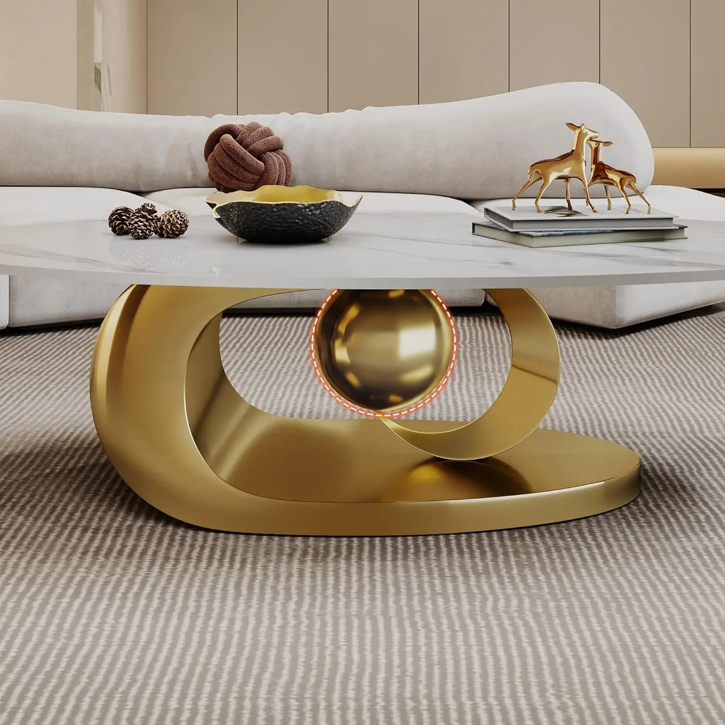 Modern Coffee Table With Stainless Steel Pedestal Luxury