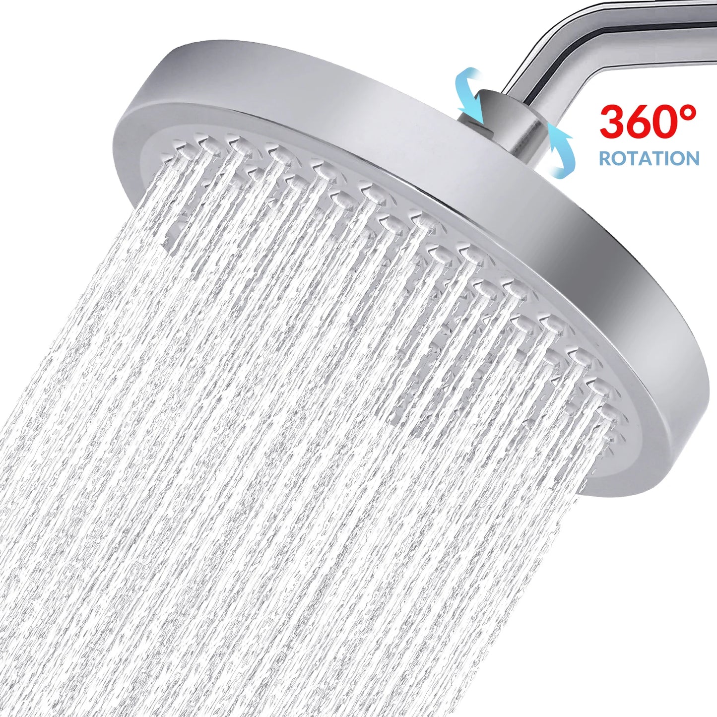 Stainless Steel High Pressure Rain Shower Head Wall Mounted