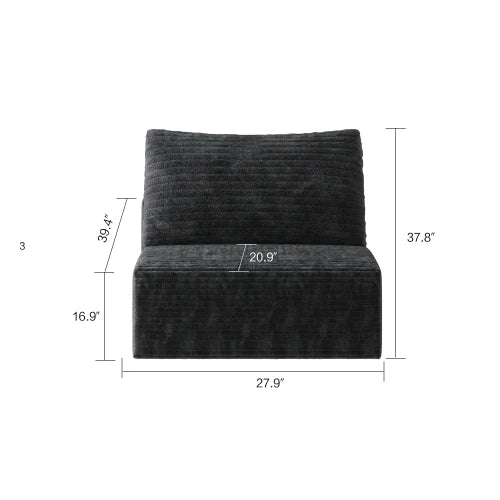 YQXH Cloud Style Sectional Sofa With Velvet Memory Foam Cushions