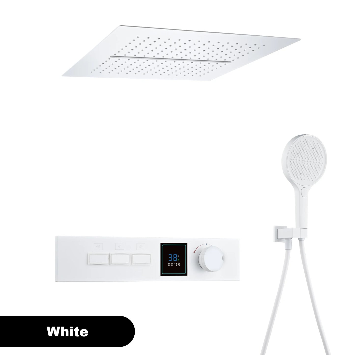 Gestana LED Temperature Display Shower System Ceiling Mounted 2 Function