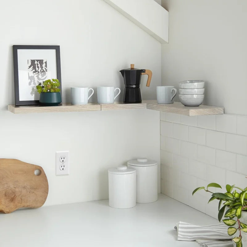Wood Wall Mounted Shelf For Living Room Modern Minimalist Design