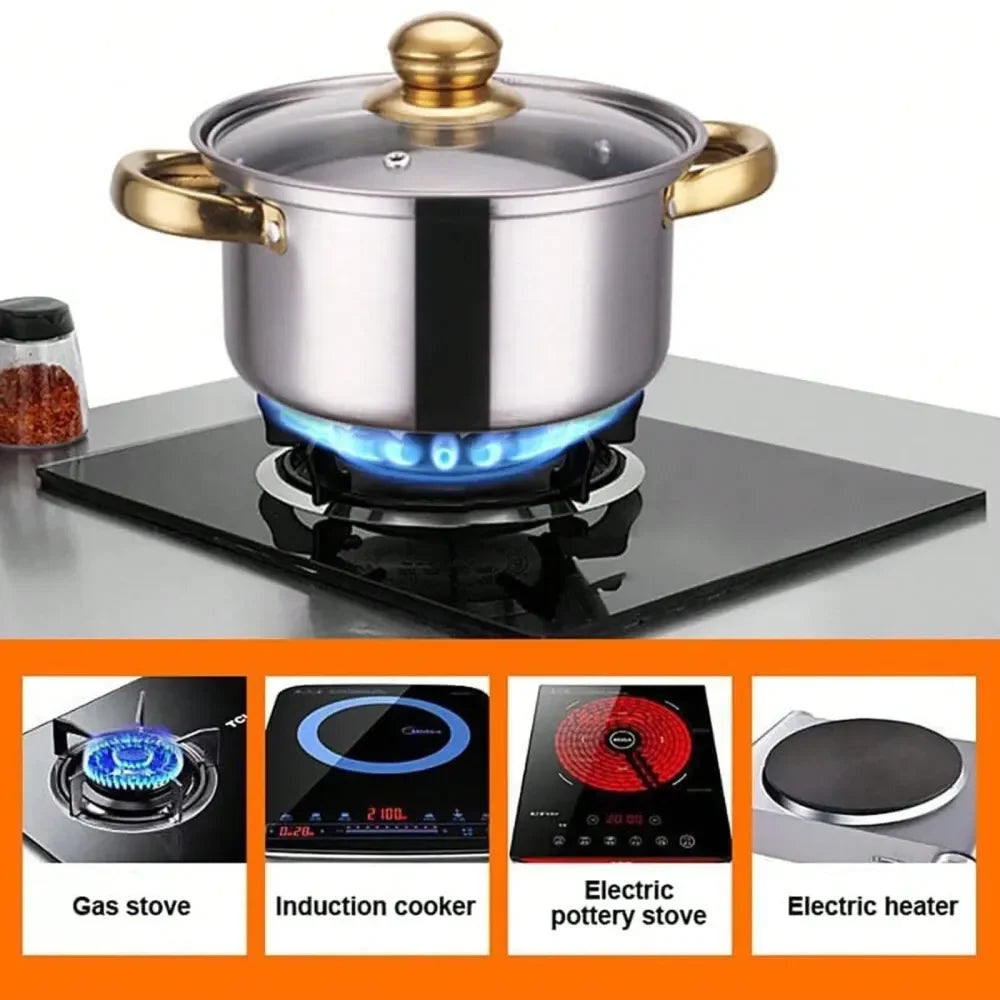 XMSJ Nonstick Cookware Set Pots And Pans With Glass Lids