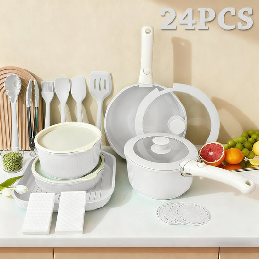 Nonstick Pots And Pans Set With Detachable Handles Induction RV Oven Safe